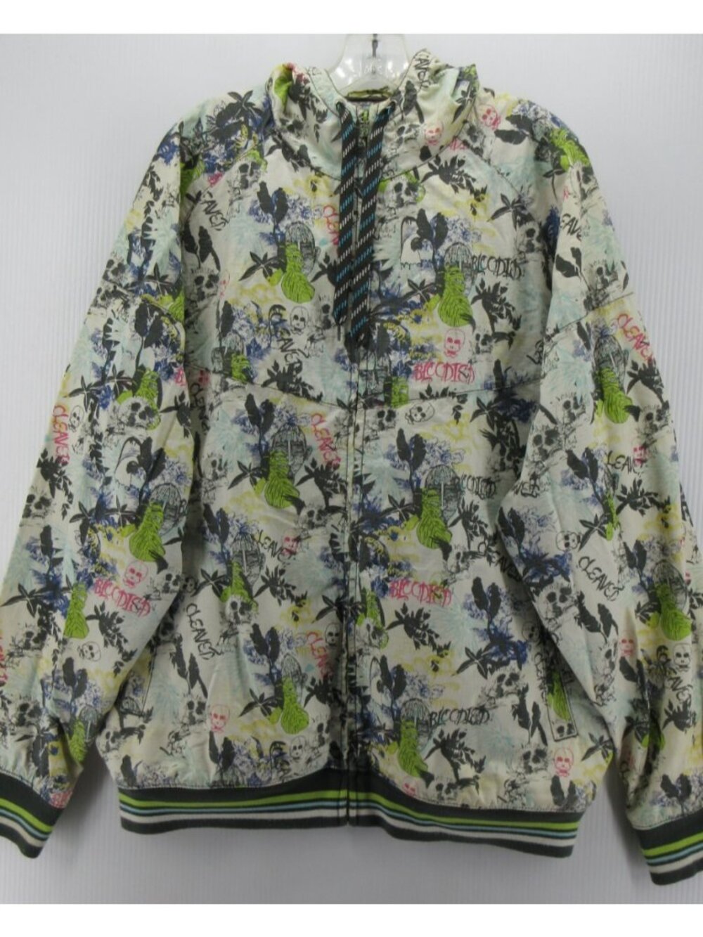 Artful Dodger Jacket XL Skull Graffiti Art AOP Hip Hop Y2K Streetwear